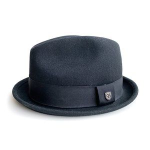 Brixton Mens L 100% Wool Black Fedora Hat